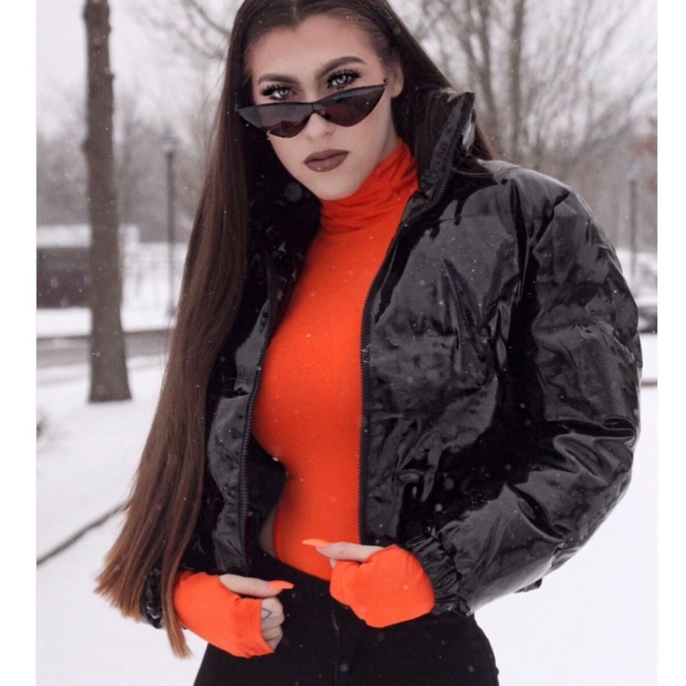 Long sleeve orange bodysuit
